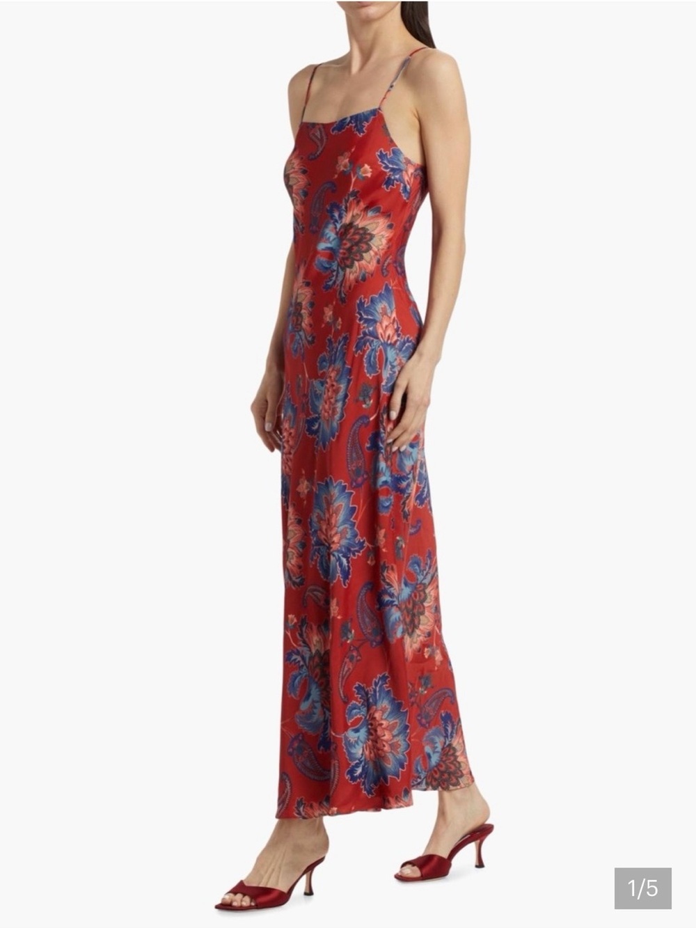 FARM Rio Red Floral Slip Maxi Dress - new without tags / never worn